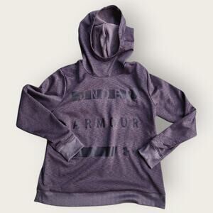 Under Armour Hooded Sweatshirt Women's L Dark Grey Loose ColdGear Long Sleeve